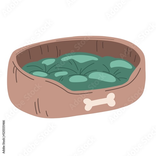 bed for a cat or little dog.  flat illustration isolated on white background photo