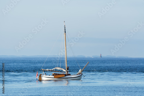 Sailing boat in the  Etel bar in Morbihan coast