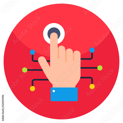 Conceptual flat design icon of interaction