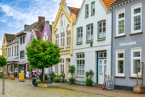 Tableau sur toile Friedrichstadt (Schleswig-Holstein) Altstadtszene