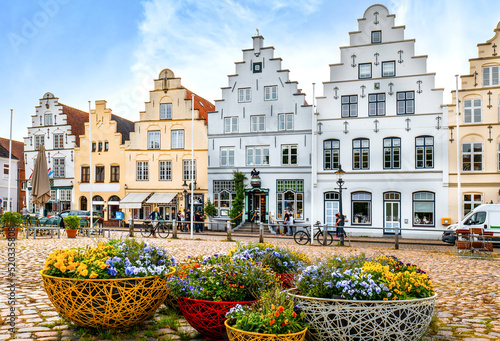Foto Friedrichstadt Altstadtszene Marktplatz