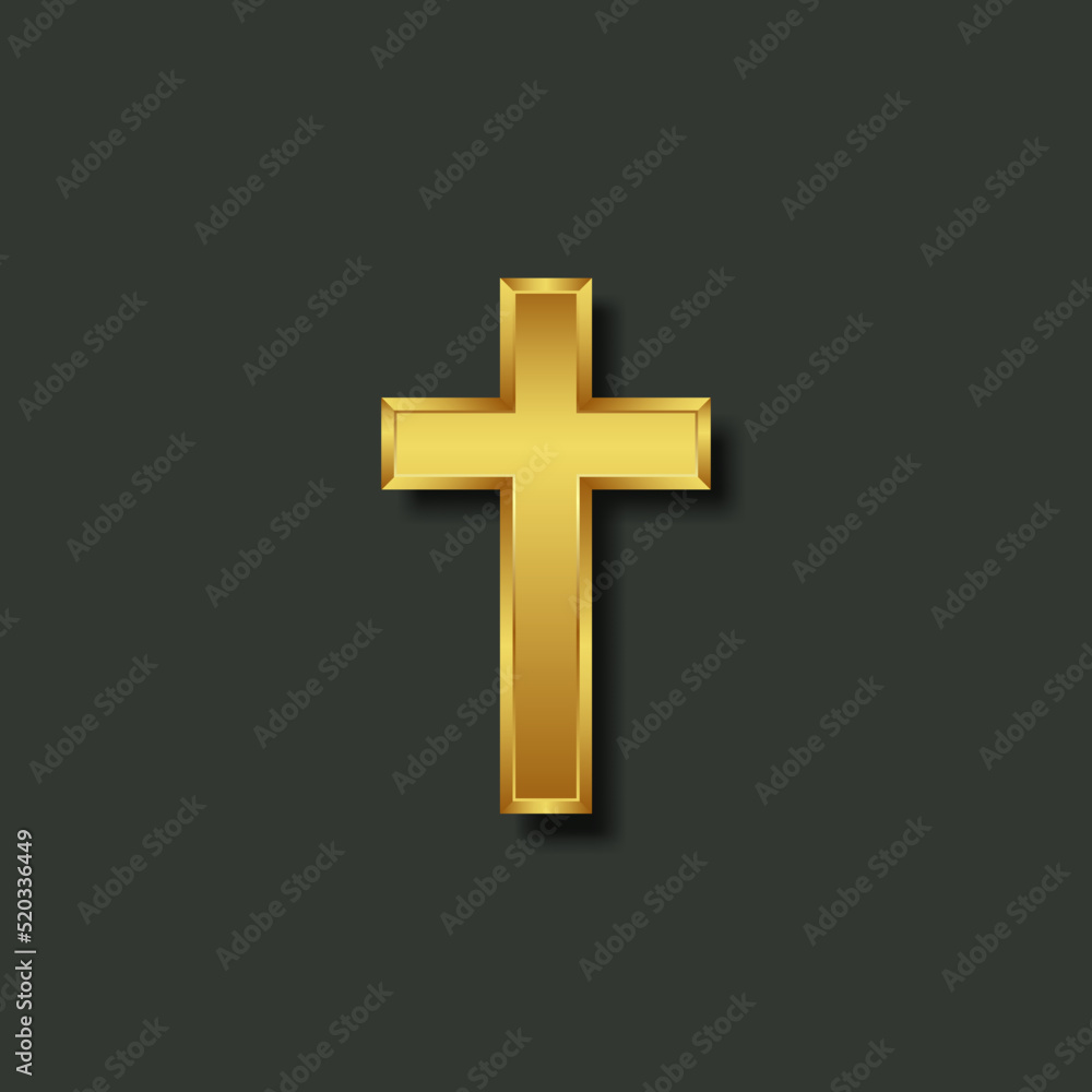 Gold cross sign. Vector illustration Gold cross sign. Vector illustration