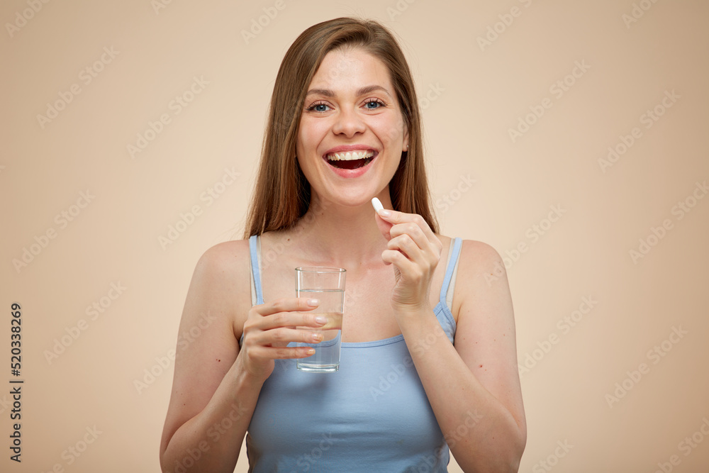 Smiling woman isolated portrait