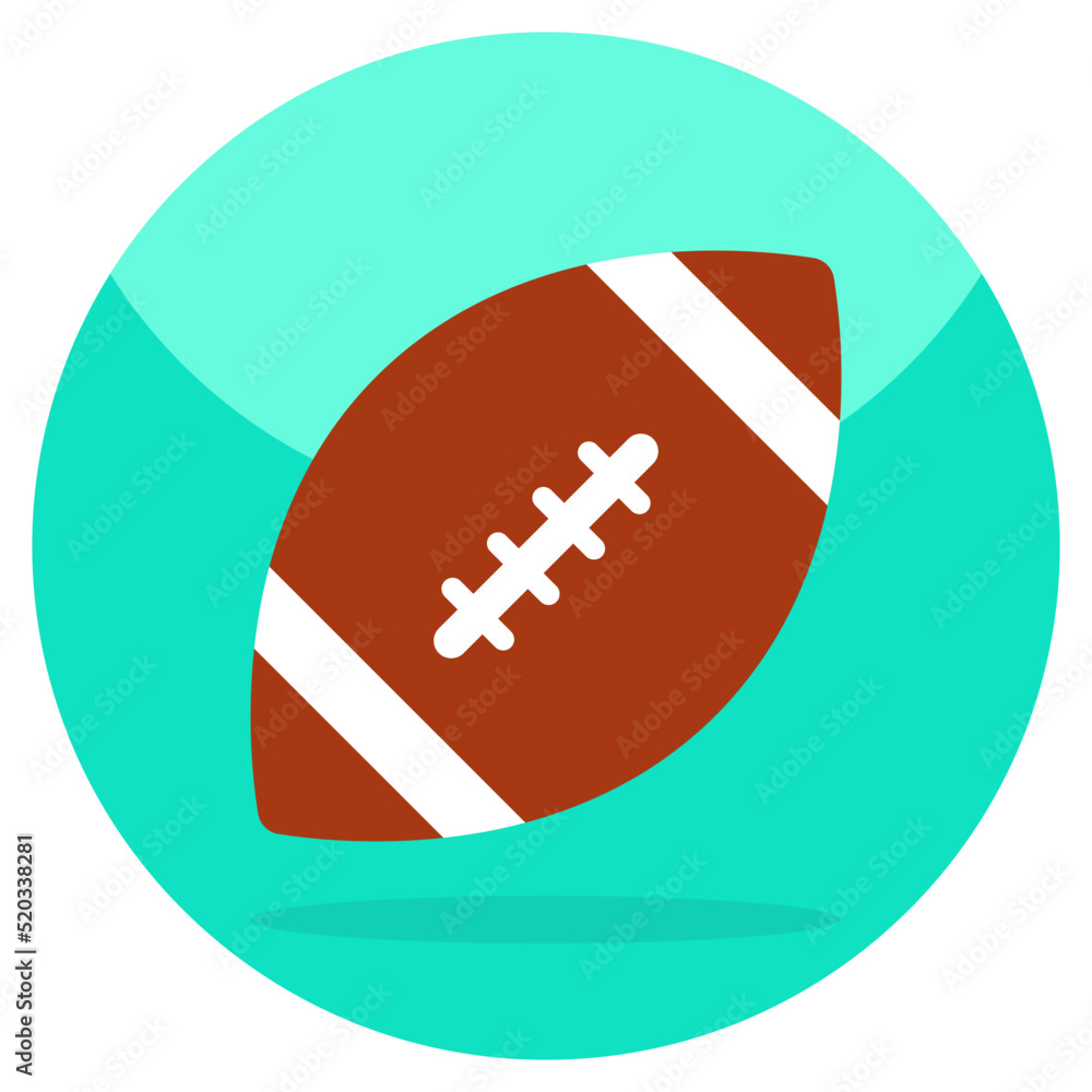 American football icon, flat design of rugby American football icon, flat design of rugby