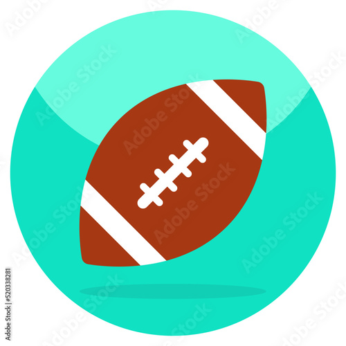 American football icon, flat design of rugby