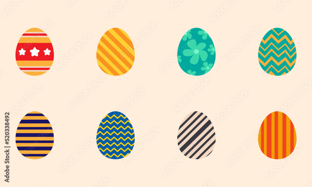 Fototapeta premium Set of easter eggs with colorful colors.