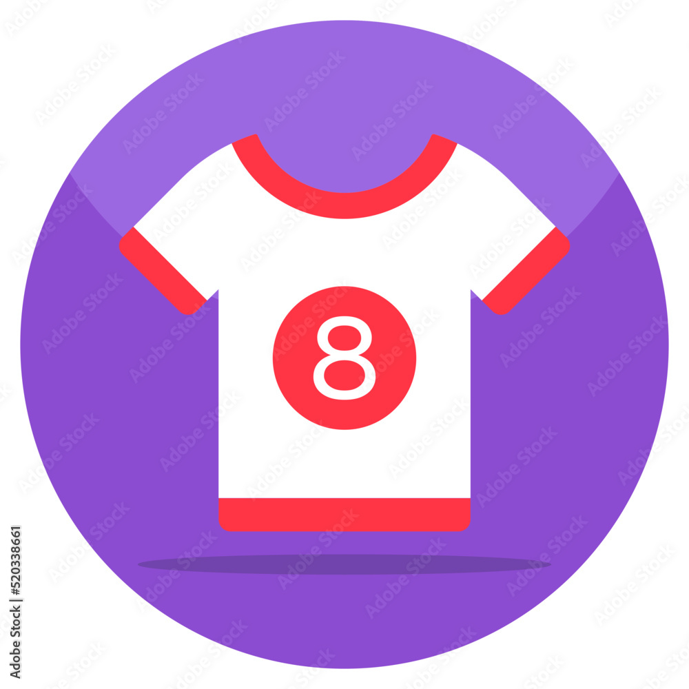 Menswear full sleeve shirt, flat design icon of sports shirt Menswear full sleeve shirt, flat design icon of sports shirt
