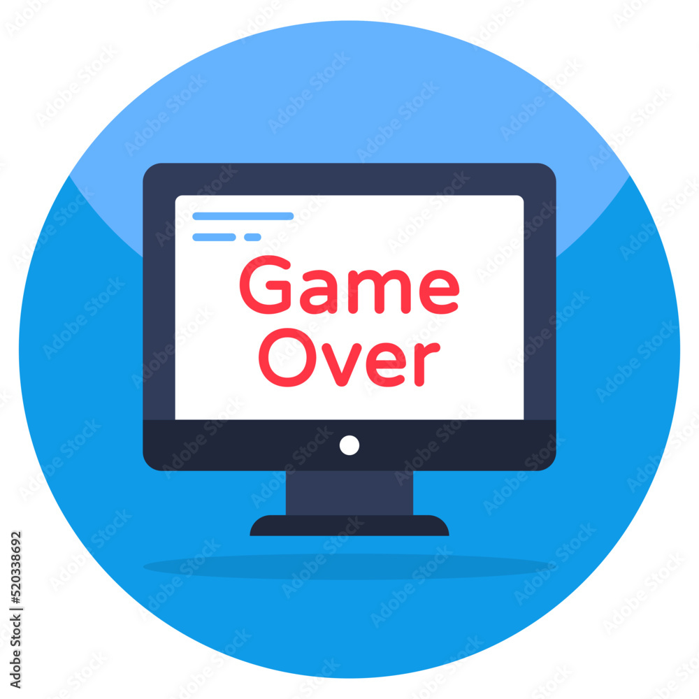 A flat design, icon of game over A flat design, icon of game over