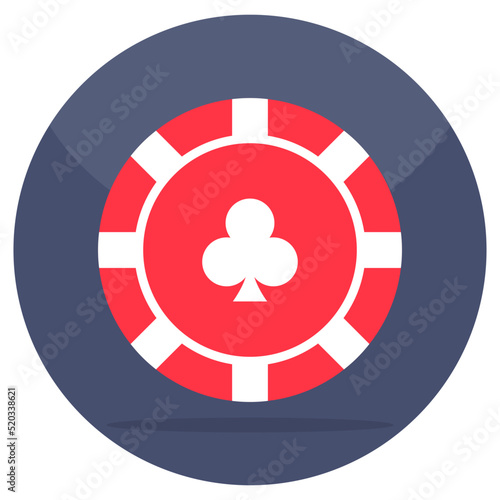 A colored design icon of casino token
