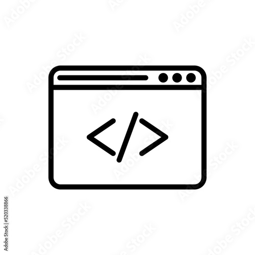 Browser, coding simple icon vector. Flat design