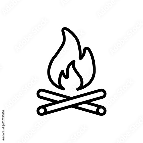 Campfire simple icon vector. Flat design