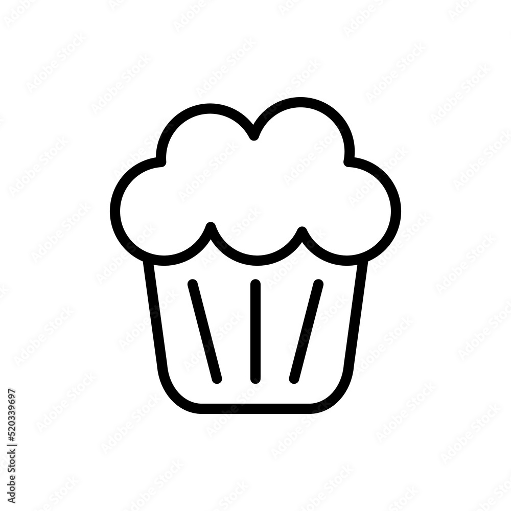 Cupcake simple icon vector. Flat design