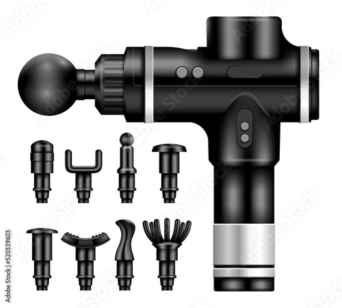 Deep Tissue Massage Gun Realistic Set