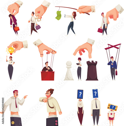 Manipulation Cartoon Set