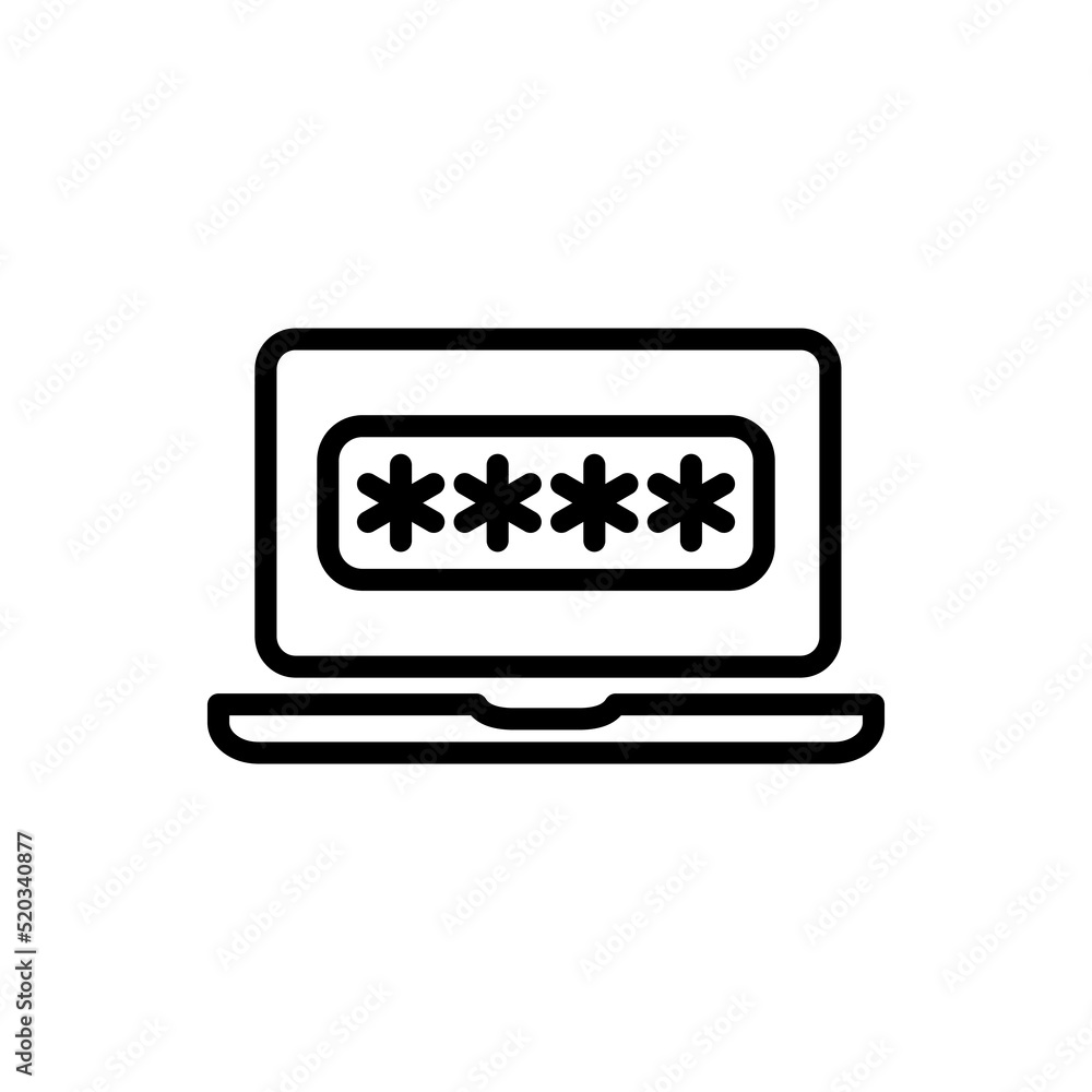 Notebook with password simple icon vector. Flat design Notebook with password simple icon vector. Flat design