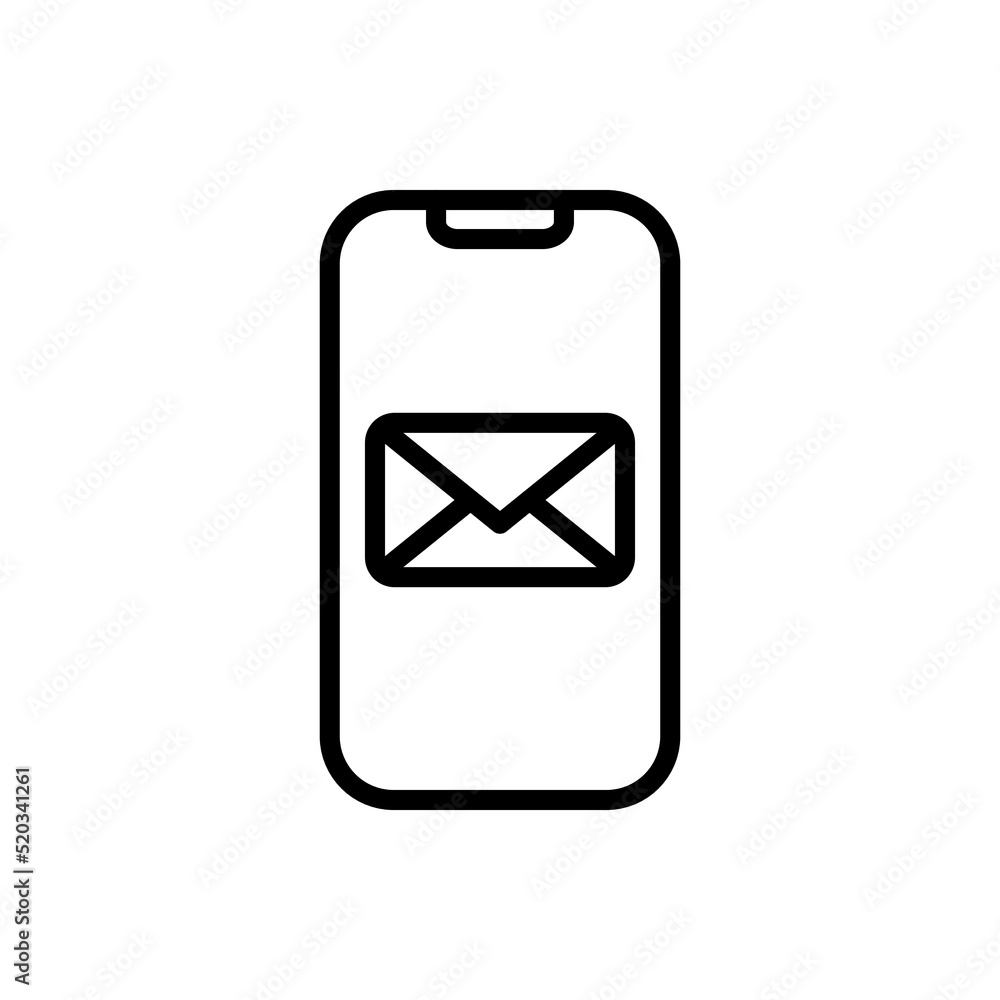 Phone notification, message simple icon vector. Flat design Phone notification, message simple icon vector. Flat design
