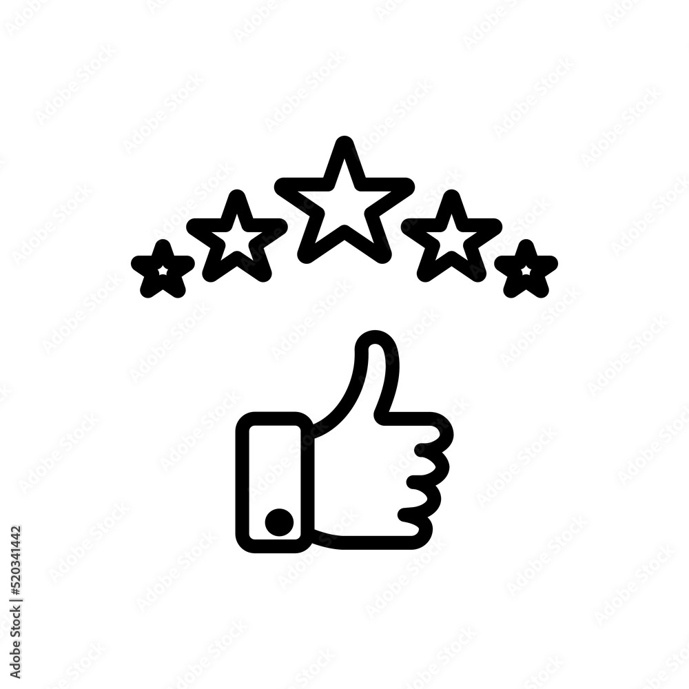 Rate of service, five star simple icon vector. Flat design Rate of service, five star simple icon vector. Flat design