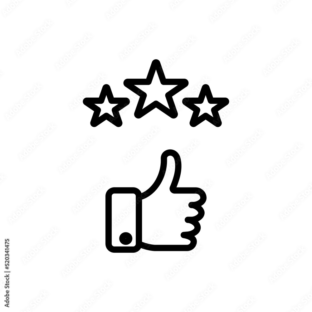 Rate of service, three star simple icon vector. Flat design Rate of service, three star simple icon vector. Flat design