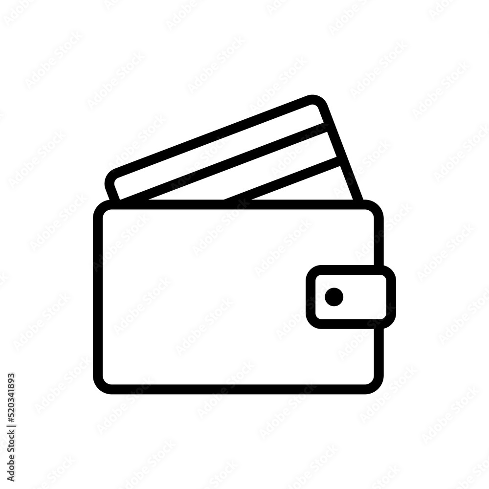 Wallet with credit card simple icon vector. Flat design Wallet with credit card simple icon vector. Flat design