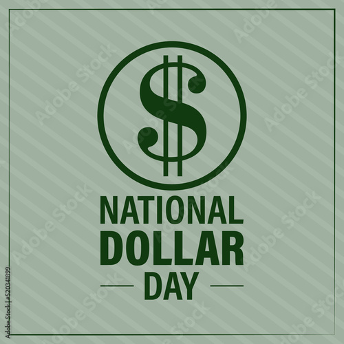 August 8 National Dollar Day. Background, poster, card, banner vector illustration