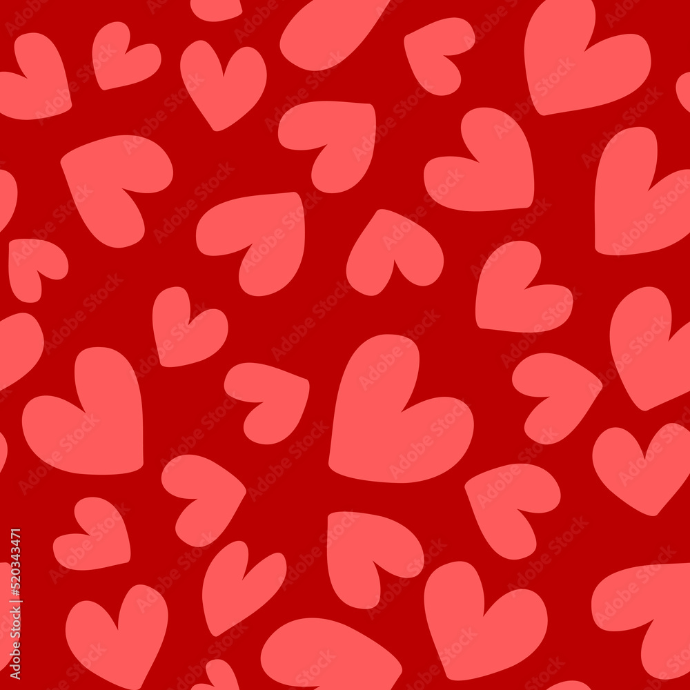 Vector seamless pattern with cute hearts. Valentine's day background. Romantic burgundy pattern. Vector seamless pattern with cute hearts. Valentine's day background. Romantic burgundy pattern.