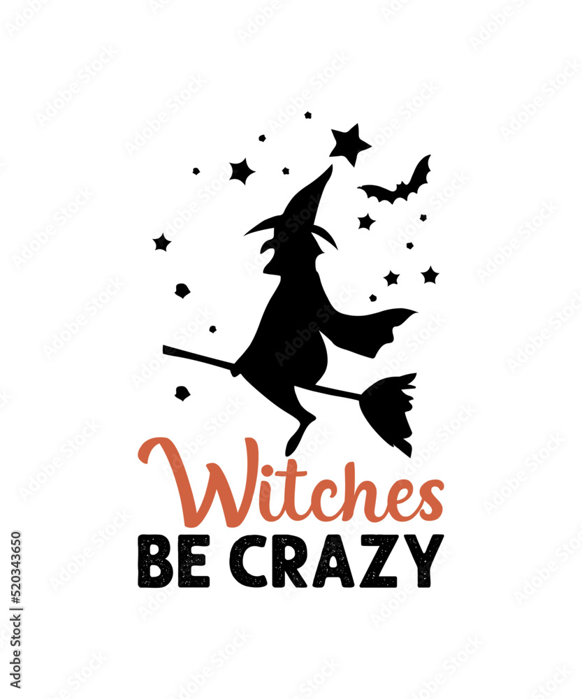 Halloween black cats witch logo T-shirt design