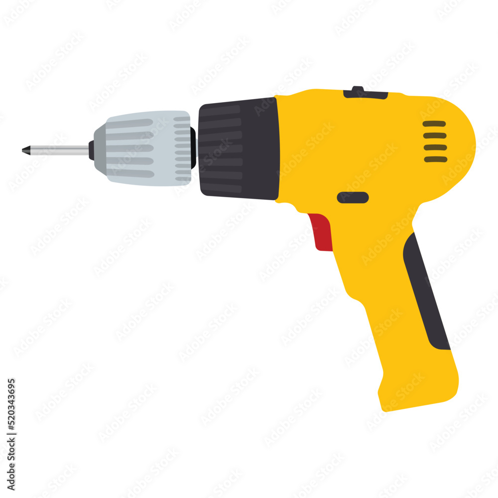 Electric Screwdriver, Power Screwdriver, Cordless Drill Vector Illustration Electric Screwdriver, Power Screwdriver, Cordless Drill Vector Illustration