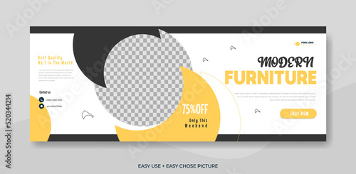 furniture web banner template design illustration	