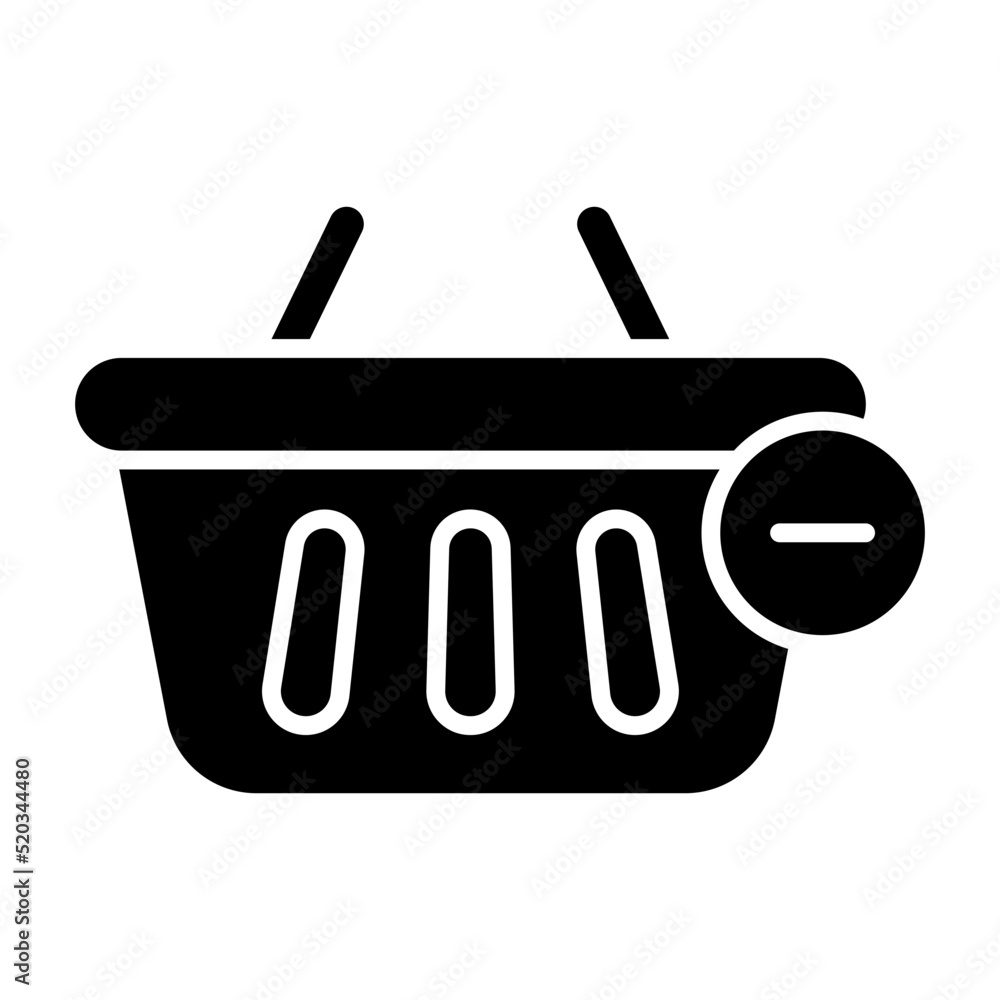 Bucket with minus sign denoting concept of add to basket Bucket with minus sign denoting concept of add to basket