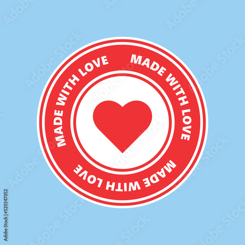 Made with Love Sticker. Vector, PNG files.