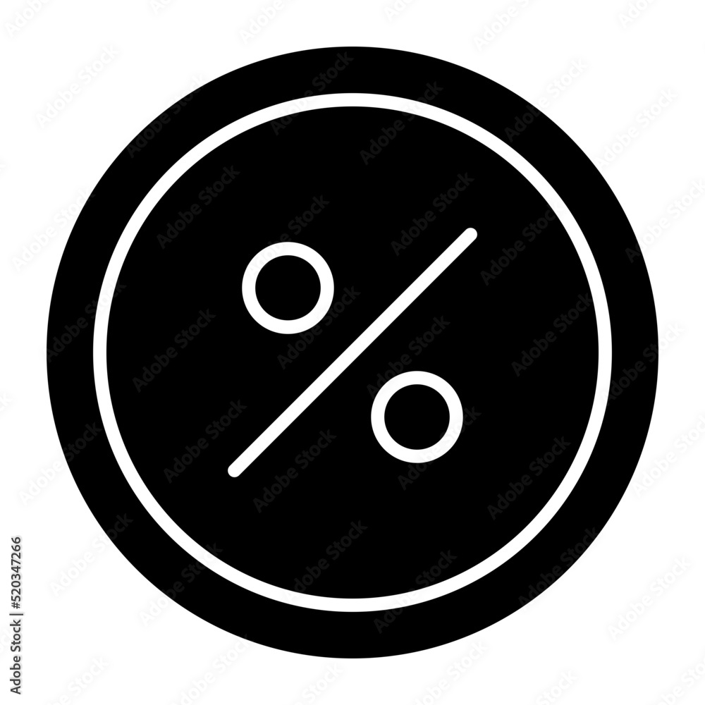 Glyph design icon of discount sign Glyph design icon of discount sign