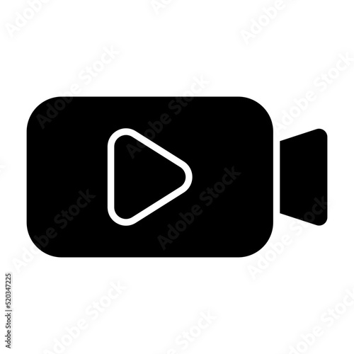Conceptual flat design icon of video camera