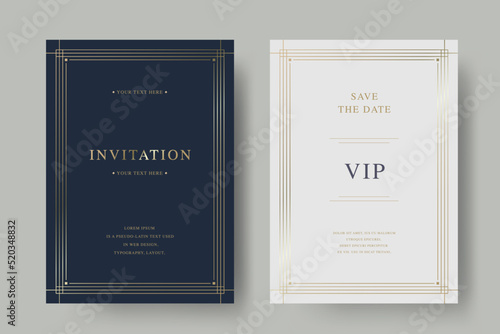 Luxury vintage golden vector invitation card template 