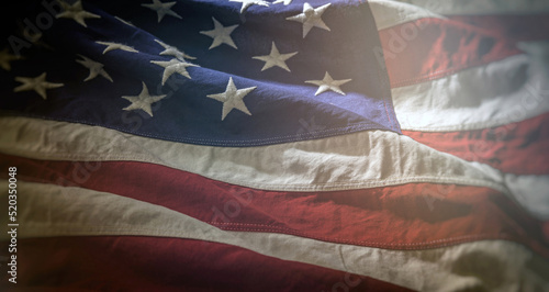 USA flag close up. US of America national holiday celebrate background.