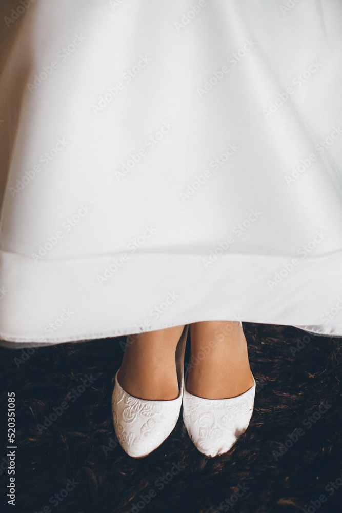 Bride in the morning during wedding preparations Bride in the morning during wedding preparations