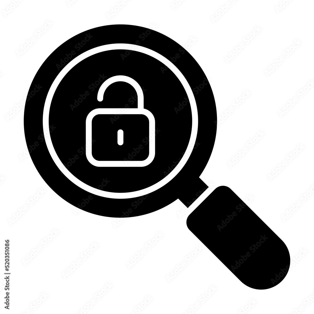 Modern design icon of search lock Modern design icon of search lock