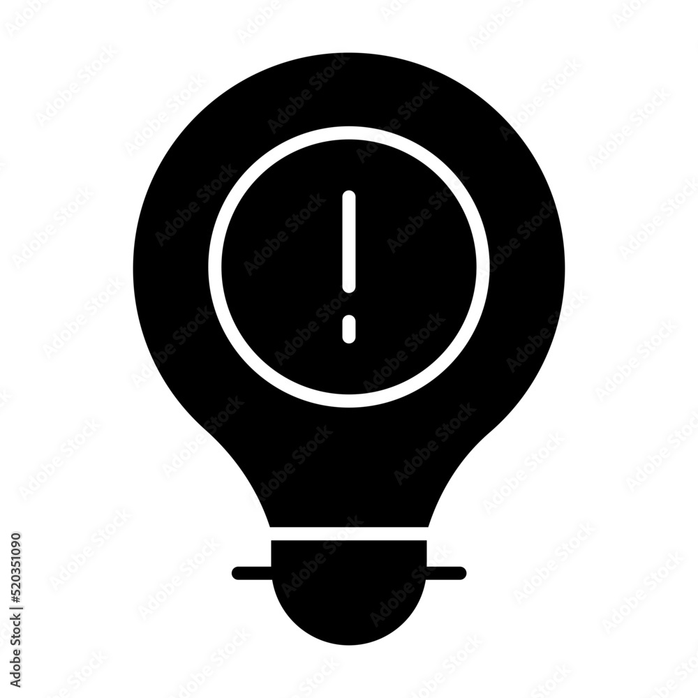 Unique design icon of idea error Unique design icon of idea error