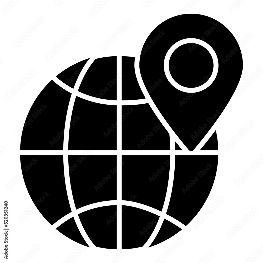 Global location icon, editable vector Global location icon, editable vector