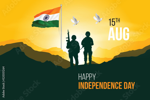 independence day in India celebration on August 15. vector with National flag illustration 