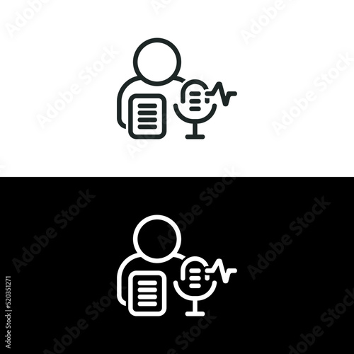 Voice over icon isolated on white background