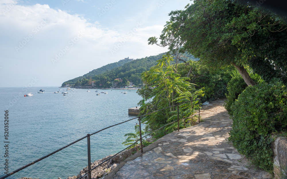 Obraz premium seaside walkway near Moscenicka Draga, croatian coast