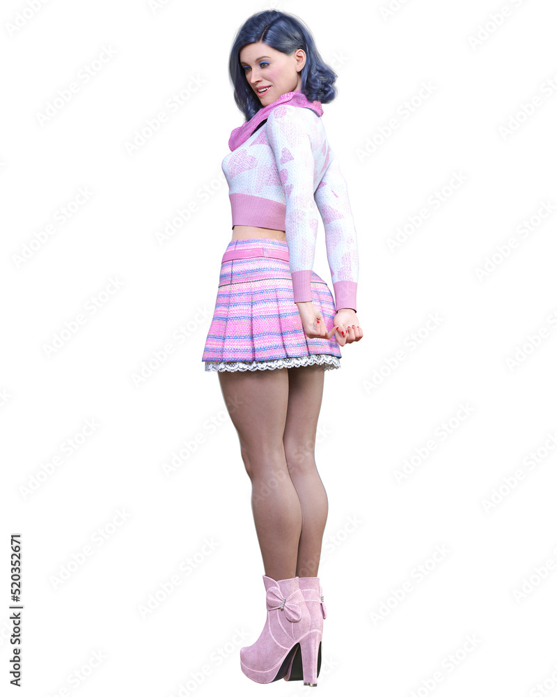 Beautiful female in short mini skirt and stockings. Beautiful female in short mini skirt and stockings.