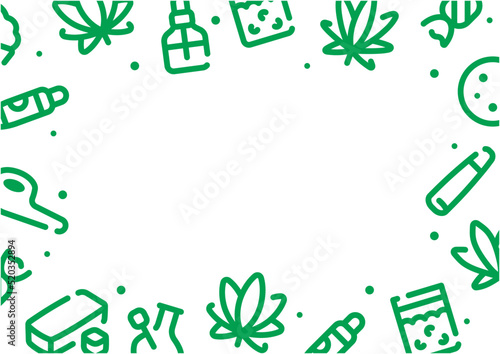 Cannabis pattern background for graphic design.A-size horizontal frame.