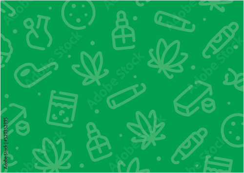 Cannabis pattern background for graphic design.A-size horizontal.