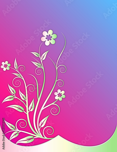 Abstract floral background card design vector