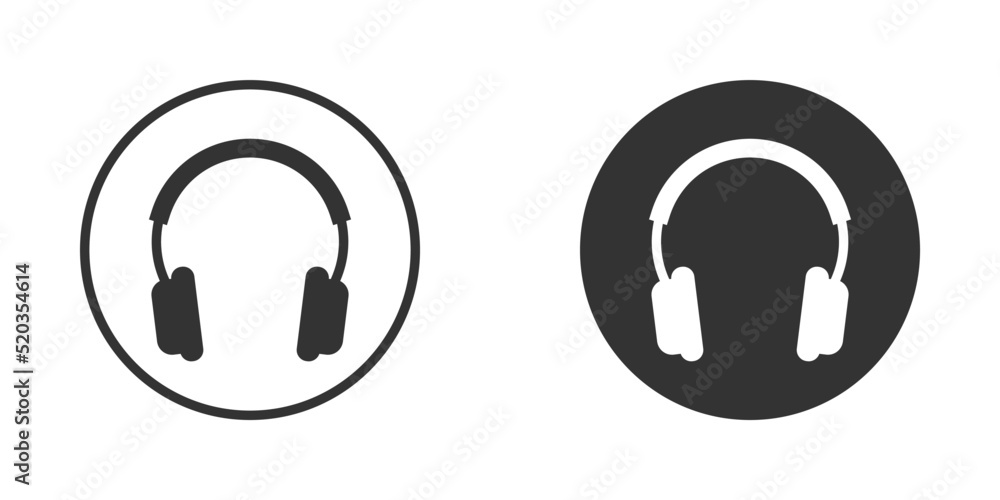 Headphones icon. Earphones. Vector illustration. Headphones icon. Earphones. Vector illustration.