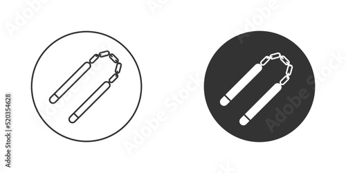 Nunchaku icon. Simple design. Vector illustration. photo