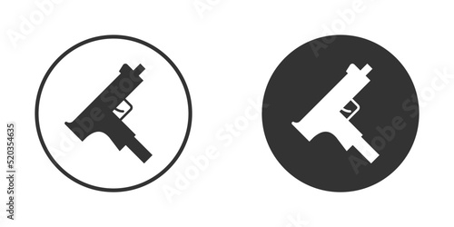 Uzi gun simple icon. Flat vector illustration.