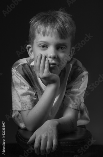 Young boy in studio pose
