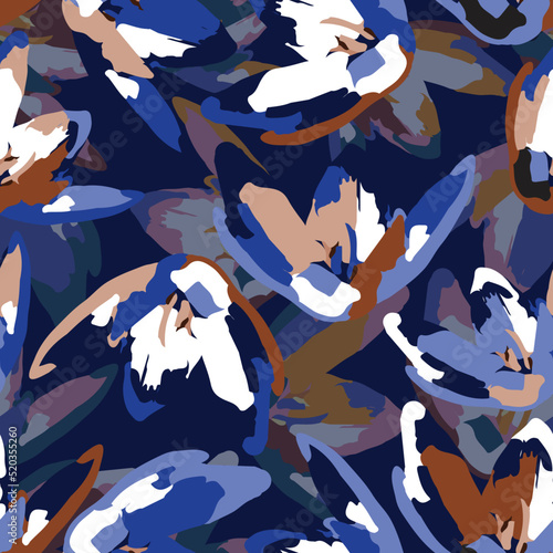 seamless plants pattern background with mixed multicolour flowers , greeting card or fabric